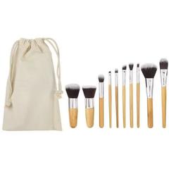 MaxSold Auction: 10-Piece Bamboo Handle Professional Makeup Brush Set with Premium Synthetic Fiber with Drawstring Pouch - Toronto (Ontario, Canada) SELLER MANAGED Reseller Online Auction - Curity Avenue