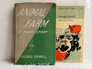 MaxSold Auction: Animal Farm by George Orwell Books c.1945 Second Edition + c.1966 Penguin Modern Classics Ed  - Toronto (Ontario, Canada) PARTNER MANAGED Estate Sale Online Auction - Merton Street