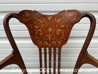 MaxSold Auction: Antique Edwardian Inlaid Mahogany Elbow Chair  - Toronto (Ontario, Canada) PARTNER MANAGED Estate Sale Online Auction - Merton Street