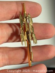 MaxSold Auction: Brutalist 18K Gold + Pink Sapphire Brooch with Appraisal  - Toronto (Ontario, Canada) PARTNER MANAGED Estate Sale Online Auction - Merton Street