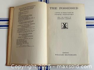 MaxSold Auction: c.1916 New Impression Hardcover of The Possessed by Fyodor Dostoevsky Book  - Toronto (Ontario, Canada) PARTNER MANAGED Estate Sale Online Auction - Merton Street