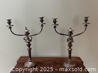MaxSold Auction: Large Antique Silver Plate Candelabras 2ft Tall  - Toronto (Ontario, Canada) PARTNER MANAGED Estate Sale Online Auction - Merton Street