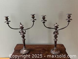 MaxSold Auction: Large Antique Silver Plate Candelabras 2ft Tall  - Toronto (Ontario, Canada) PARTNER MANAGED Estate Sale Online Auction - Merton Street
