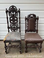 MaxSold Auction: Pair of Antique Hand Carved Solid Wood Gothic Revival Chairs - Toronto (Ontario, Canada) PARTNER MANAGED Estate Sale Online Auction - Merton Street