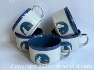 MaxSold Auction: Set of Five Ceramic Otogiri Cat On Windowsill with Geraniums Soup Bowls or Mugs - Toronto (Ontario, Canada) PARTNER MANAGED Estate Sale Online Auction - Merton Street