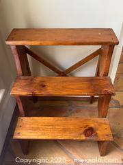MaxSold Auction: Three Tier Rustic Solid Wood Step Ladder Display Stand - Toronto (Ontario, Canada) PARTNER MANAGED Estate Sale Online Auction - Merton Street