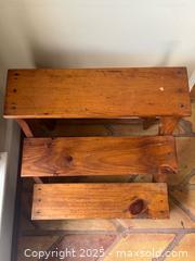 MaxSold Auction: Three Tier Rustic Solid Wood Step Ladder Display Stand - Toronto (Ontario, Canada) PARTNER MANAGED Estate Sale Online Auction - Merton Street