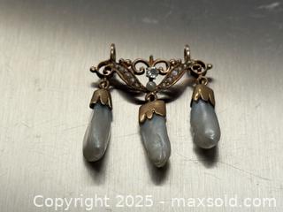 MaxSold Auction: Victorian Gold + Diamond + Pearl Pendant  - Toronto (Ontario, Canada) PARTNER MANAGED Estate Sale Online Auction - Merton Street