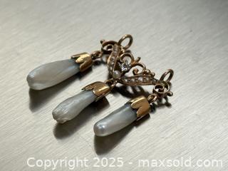 MaxSold Auction: Victorian Gold + Diamond + Pearl Pendant  - Toronto (Ontario, Canada) PARTNER MANAGED Estate Sale Online Auction - Merton Street