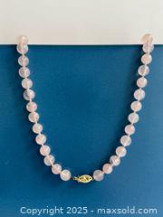 MaxSold Auction: Vintage Beaded Rose Quartz Necklace with Gold Tone Clasp - Toronto (Ontario, Canada) PARTNER MANAGED Estate Sale Online Auction - Merton Street