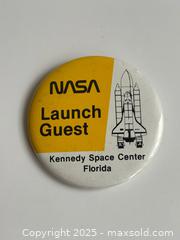 MaxSold Auction: Vintage NASA Launch Guest Button &#38; Space Shuttle Pin  - Toronto (Ontario, Canada) PARTNER MANAGED Estate Sale Online Auction - Merton Street