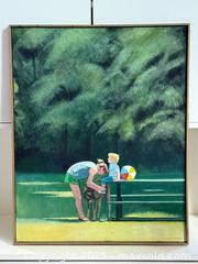 MaxSold Auction: Vintage Signed Oil Painting of a Mother + Son with a Dog at the Park  - Toronto (Ontario, Canada) PARTNER MANAGED Estate Sale Online Auction - Merton Street