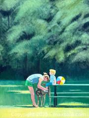 MaxSold Auction: Vintage Signed Oil Painting of a Mother + Son with a Dog at the Park  - Toronto (Ontario, Canada) PARTNER MANAGED Estate Sale Online Auction - Merton Street