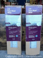 MaxSold Auction: 2 in Faux Wood Blind 23 x 64 in White Cordless - Garden City (Georgia, USA) SELLER MANAGED Downsizing Online Auction - Bryce Industrial Drive