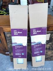 MaxSold Auction: 2 in Faux Wood Blind 34 in W x 64 in L White Cordless - Garden City (Georgia, USA) SELLER MANAGED Downsizing Online Auction - Bryce Industrial Drive