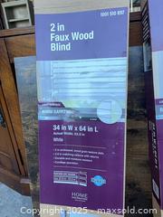 MaxSold Auction: 2 in Faux Wood Blind 34 in W x 64 in L White Cordless - Garden City (Georgia, USA) SELLER MANAGED Downsizing Online Auction - Bryce Industrial Drive