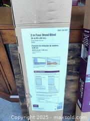 MaxSold Auction: 2 in Faux Wood Blind 34 in W x 64 in L White Cordless - Garden City (Georgia, USA) SELLER MANAGED Downsizing Online Auction - Bryce Industrial Drive