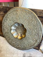 MaxSold Auction: Antique-Style Brass Decorative Charger, 25” in diameter  - Garden City (Georgia, USA) SELLER MANAGED Downsizing Online Auction - Bryce Industrial Drive