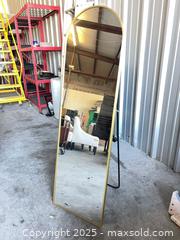 MaxSold Auction: Arched Full-Length Leaning Mirror in Gold/Brass-Tone Frame - Garden City (Georgia, USA) SELLER MANAGED Downsizing Online Auction - Bryce Industrial Drive