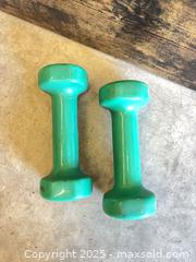 MaxSold Auction: Bollinger 3 lb Vinyl-Coated Dumbbell Pair, Green - Garden City (Georgia, USA) SELLER MANAGED Downsizing Online Auction - Bryce Industrial Drive