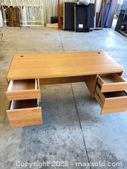 MaxSold Auction: Double Pedestal Executive Desk with Oak-Look Laminate - Garden City (Georgia, USA) SELLER MANAGED Downsizing Online Auction - Bryce Industrial Drive