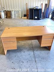 MaxSold Auction: Double Pedestal Executive Desk with Oak-Look Laminate - Garden City (Georgia, USA) SELLER MANAGED Downsizing Online Auction - Bryce Industrial Drive