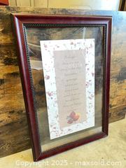 MaxSold Auction: Eskimo Legend Quote in Dark Wood Picture Frame  - Garden City (Georgia, USA) SELLER MANAGED Downsizing Online Auction - Bryce Industrial Drive