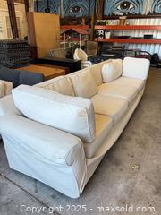 MaxSold Auction: Large Sectional Sofa, Two Piece, Grey Fabric with Cream Cover  - Garden City (Georgia, USA) SELLER MANAGED Downsizing Online Auction - Bryce Industrial Drive
