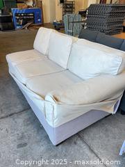 MaxSold Auction: Large Sectional Sofa, Two Piece, Grey Fabric with Cream Cover  - Garden City (Georgia, USA) SELLER MANAGED Downsizing Online Auction - Bryce Industrial Drive