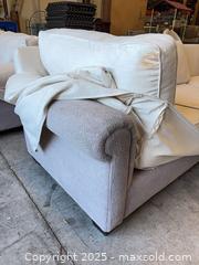 MaxSold Auction: Large Sectional Sofa, Two Piece, Grey Fabric with Cream Cover  - Garden City (Georgia, USA) SELLER MANAGED Downsizing Online Auction - Bryce Industrial Drive