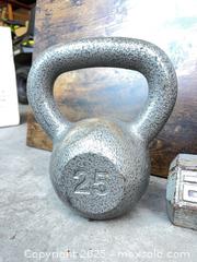 MaxSold Auction: Lot of 2 Cast Iron Dumbbells — 10 lb & 25 lb (Chrome) - Garden City (Georgia, USA) SELLER MANAGED Downsizing Online Auction - Bryce Industrial Drive
