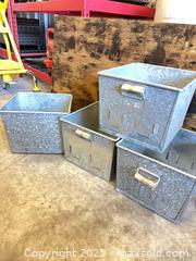 MaxSold Auction: Lot of 4 Galvanized Metal Storage Bins with All-Metal Handles - Garden City (Georgia, USA) SELLER MANAGED Downsizing Online Auction - Bryce Industrial Drive