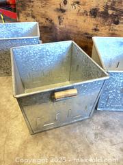MaxSold Auction: Lot of 4 Galvanized Metal Storage Bins with All-Metal Handles - Garden City (Georgia, USA) SELLER MANAGED Downsizing Online Auction - Bryce Industrial Drive