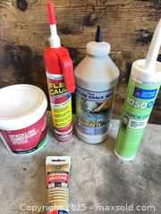 MaxSold Auction: Lot of 6 Assorted Caulk, Sealant, Silicone & Spackle - Garden City (Georgia, USA) SELLER MANAGED Downsizing Online Auction - Bryce Industrial Drive