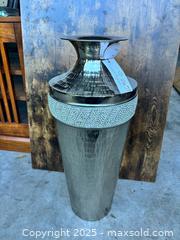 MaxSold Auction: Nanette Lepore Metal Hammered Silver Floor Vase - Garden City (Georgia, USA) SELLER MANAGED Downsizing Online Auction - Bryce Industrial Drive