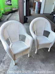MaxSold Auction: Pair of White Wicker Armchairs - Garden City (Georgia, USA) SELLER MANAGED Downsizing Online Auction - Bryce Industrial Drive