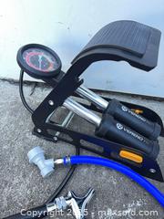 MaxSold Auction: Portable Foot/Floor Air Pump with Built-In Analog Gauge - Garden City (Georgia, USA) SELLER MANAGED Downsizing Online Auction - Bryce Industrial Drive