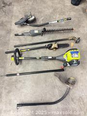 MaxSold Auction: Ryobi S430 Gas Multi-Head Outdoor Power Tool with various attachments, as is  - Garden City (Georgia, USA) SELLER MANAGED Downsizing Online Auction - Bryce Industrial Drive