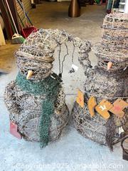 MaxSold Auction: Set of 3 Wicker & Metal Snowman Yard Figures with Lights - Garden City (Georgia, USA) SELLER MANAGED Downsizing Online Auction - Bryce Industrial Drive