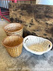 MaxSold Auction: Set of 3 Woven Wicker/Rattan Storage Baskets - Garden City (Georgia, USA) SELLER MANAGED Downsizing Online Auction - Bryce Industrial Drive