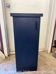 MaxSold Auction: Tall Narrow Black Storage Cabinet with Shelves and Door - Garden City (Georgia, USA) SELLER MANAGED Downsizing Online Auction - Bryce Industrial Drive