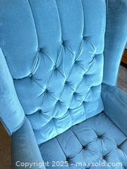 MaxSold Auction: Teal Velvet Wingback Accent/Armchair - Garden City (Georgia, USA) SELLER MANAGED Downsizing Online Auction - Bryce Industrial Drive