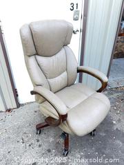 MaxSold Auction: Thomasville Beige Executive Desk Chair with Wood Base - Garden City (Georgia, USA) SELLER MANAGED Downsizing Online Auction - Bryce Industrial Drive