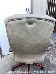 MaxSold Auction: Thomasville Beige Executive Desk Chair with Wood Base - Garden City (Georgia, USA) SELLER MANAGED Downsizing Online Auction - Bryce Industrial Drive