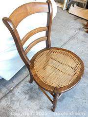 MaxSold Auction: Vintage Ladder-Back Bistro Side/Dining Chair, Solid Wood - Garden City (Georgia, USA) SELLER MANAGED Downsizing Online Auction - Bryce Industrial Drive