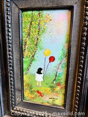 MaxSold Auction: Vintage Signed Louis Cardin Girl with Balloons Enamel on Copper Painting  - Garden City (Georgia, USA) SELLER MANAGED Downsizing Online Auction - Bryce Industrial Drive