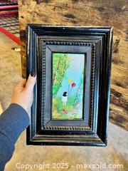 MaxSold Auction: Vintage Signed Louis Cardin Girl with Balloons Enamel on Copper Painting  - Garden City (Georgia, USA) SELLER MANAGED Downsizing Online Auction - Bryce Industrial Drive