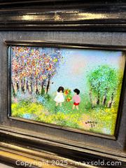 MaxSold Auction: Vintage Signed Louis Cardin Two Children Enamel on Copper Painting  - Garden City (Georgia, USA) SELLER MANAGED Downsizing Online Auction - Bryce Industrial Drive