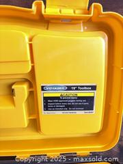 MaxSold Auction: Voyager 19" Yellow Portable Plastic Toolbox - Garden City (Georgia, USA) SELLER MANAGED Downsizing Online Auction - Bryce Industrial Drive