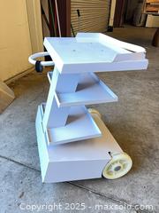 MaxSold Auction: White Painted Steel 3-Tier Rolling Utility Cart - Garden City (Georgia, USA) SELLER MANAGED Downsizing Online Auction - Bryce Industrial Drive